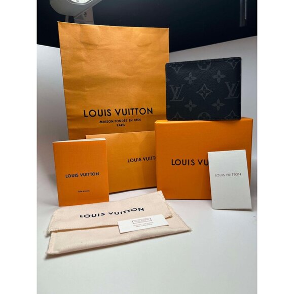 Louis Vuitton Slender Wallet Material Monogram Eclipse 62294 (Still in Box, Rea - Picture 4 of 9